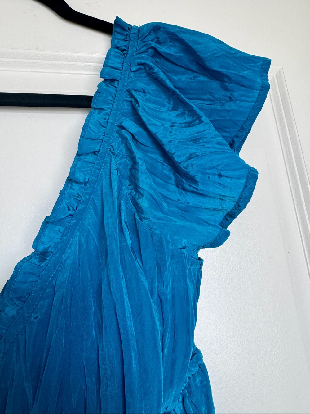 NWT! J. CREW Palermo dress in viscose-blend crinkle Nordic Sea Blue Small CK800 - Picture 8 of 15